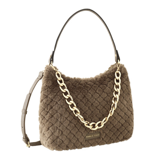 MT Faux Fur Bag - Pepper Comb