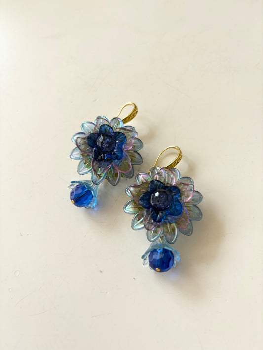 DW Flower Earrings - Blue