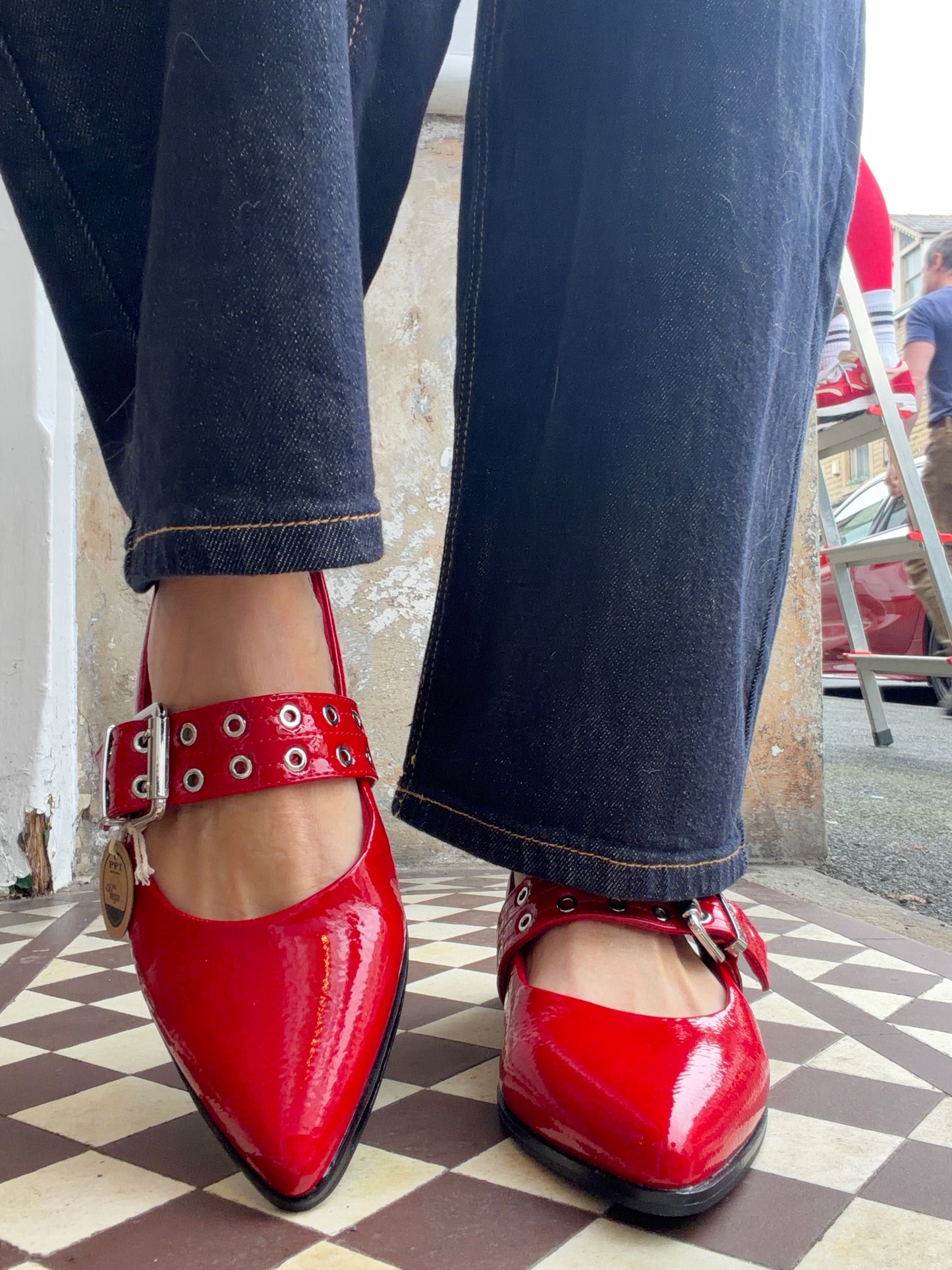 MT Flat Slingback - Red Patent