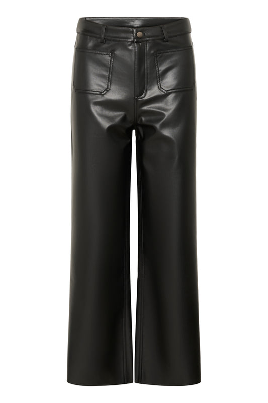 Kaffe Mikka Faux Leather Pants - black