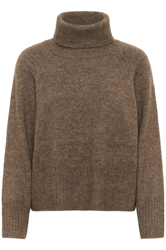 Kaffe Erin Rollneck - brown melange