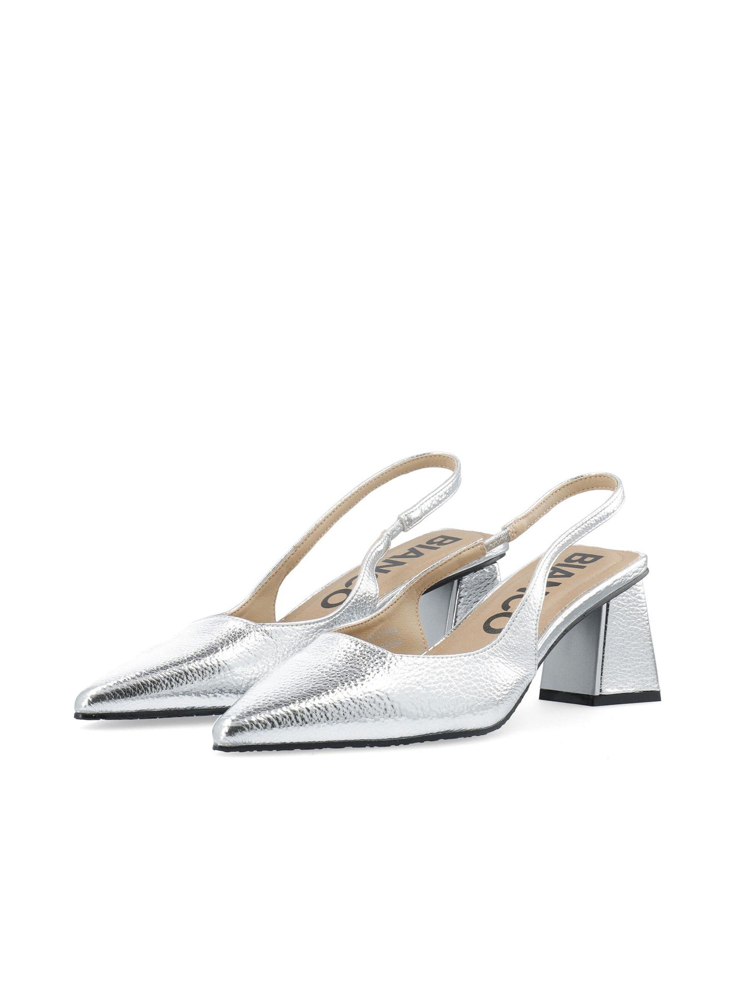 BIANCO Biamaralyn Slingback Heels - Silver