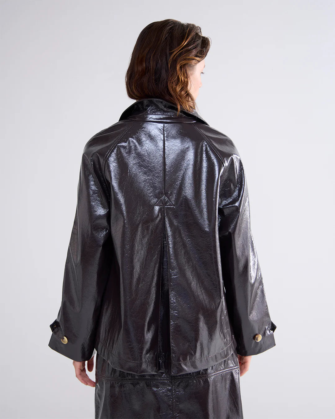 Summum Short Shiny Jacket - choco