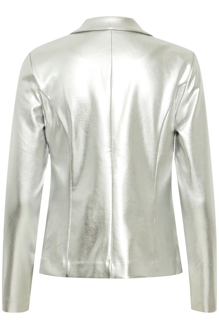 ICHI Kate Metallic Blazer - Silver