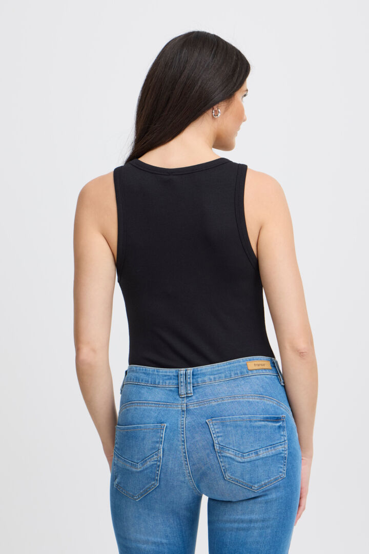 Fransa Hizamond Vest Top - Black