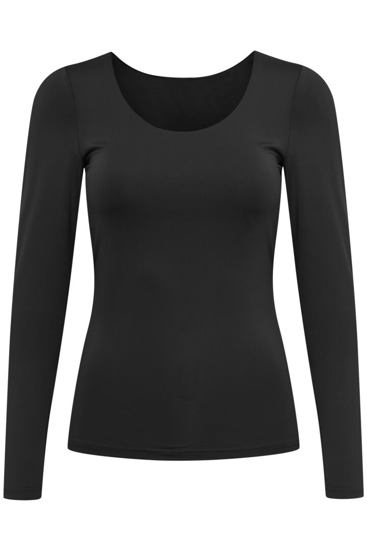 ICHI Gro Long Sleeve Blouse - Black