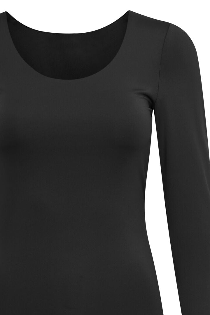 ICHI Gro Long Sleeve Blouse - Black