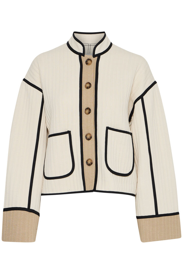 ICHI Kate Quilted Jacket - Almond Milk