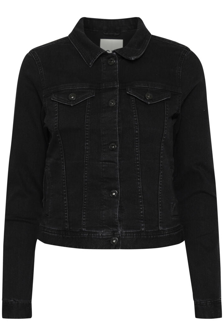 ICHI Billy Denim Jacket - Washed Black