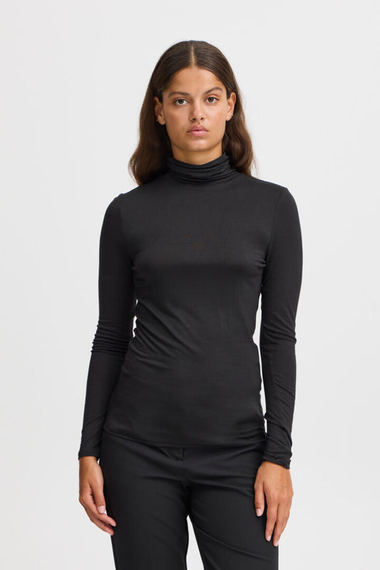 ICHI Philuca Polo Top - Black