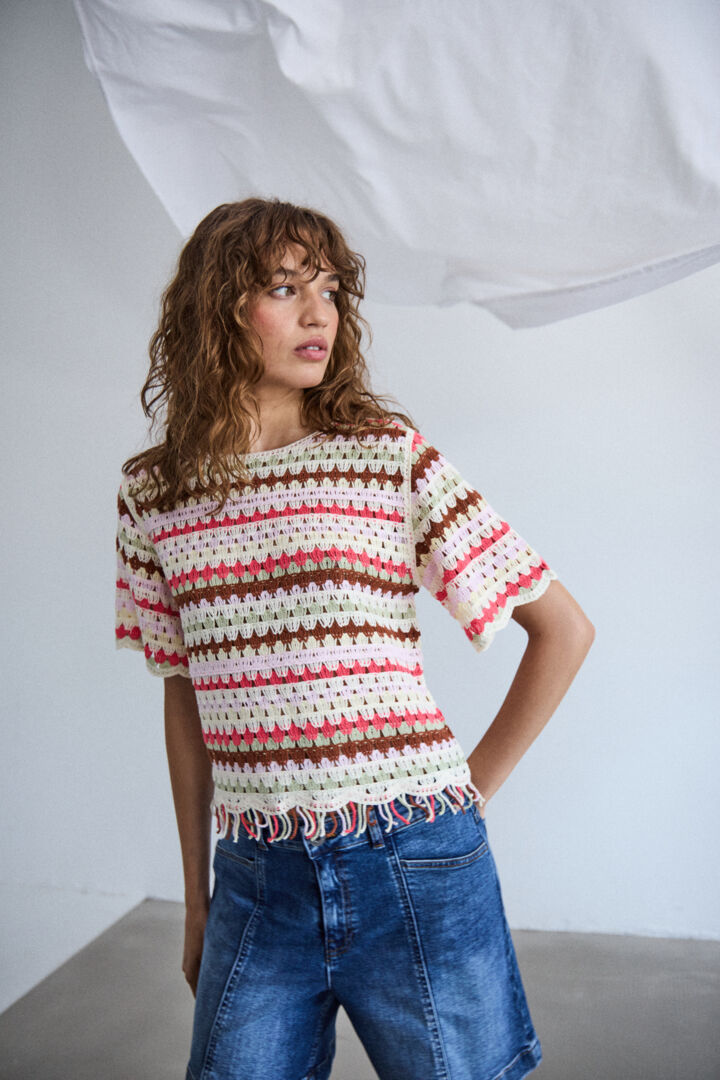 ICHI Bandie Knitted Top - Multi