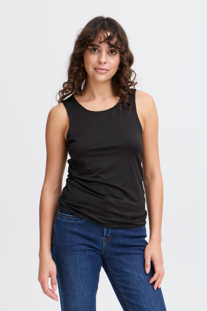 Fransa Ara Vest Top - Black