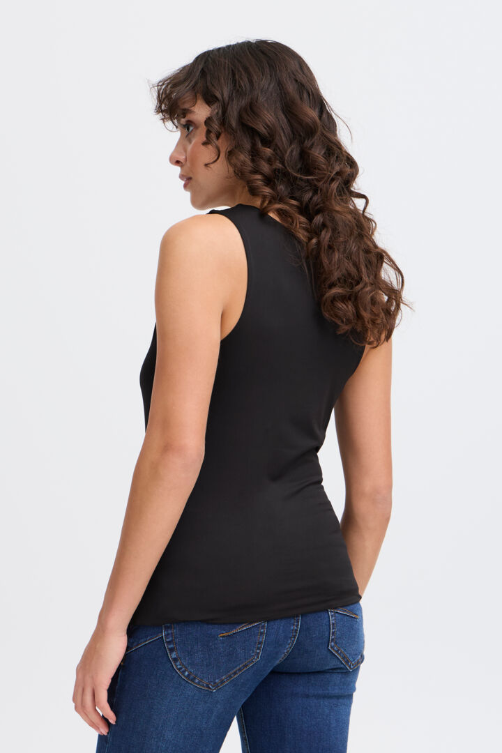 Fransa Ara Vest Top - Black