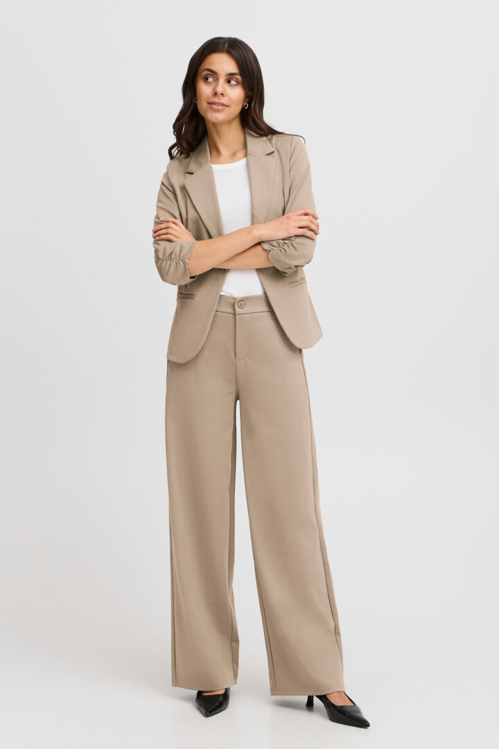 Fransa Blazer Full Length Trousers - Brindle