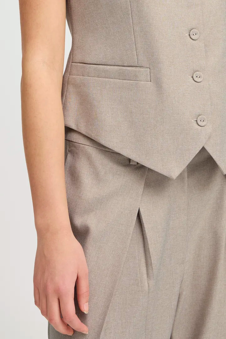 ICHI Zimmie Waistcoat - String Melange
