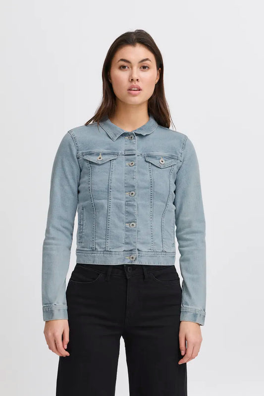 ICHI Billy Denim Jacket - Light Blue Washed