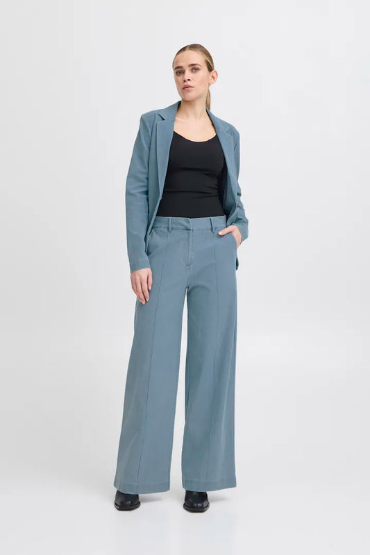 ICHI Kate Denim Wide Leg Trousers