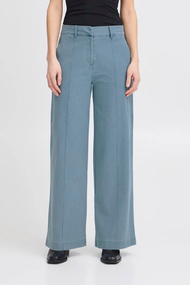 ICHI Kate Denim Wide Leg Trousers
