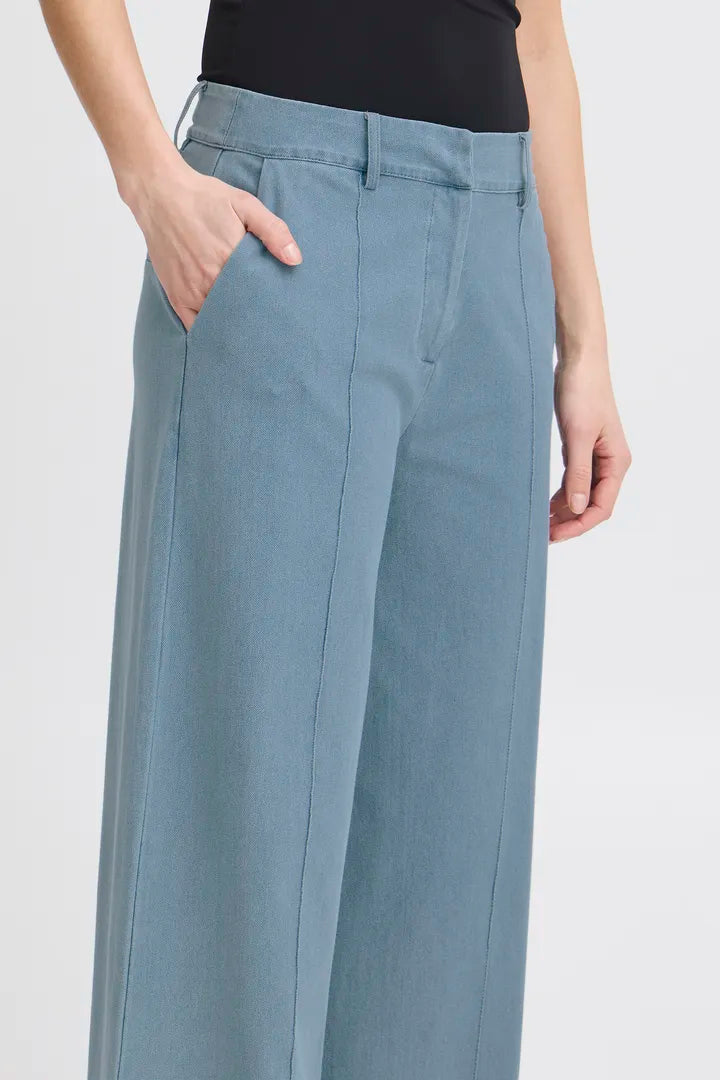 ICHI Kate Denim Wide Leg Trousers