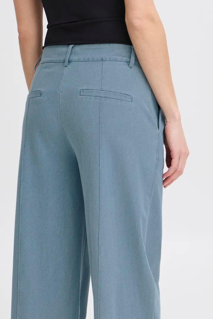 ICHI Kate Denim Wide Leg Trousers