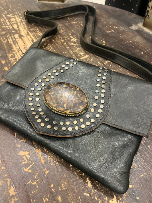Maroc Leather Bag - black/stone