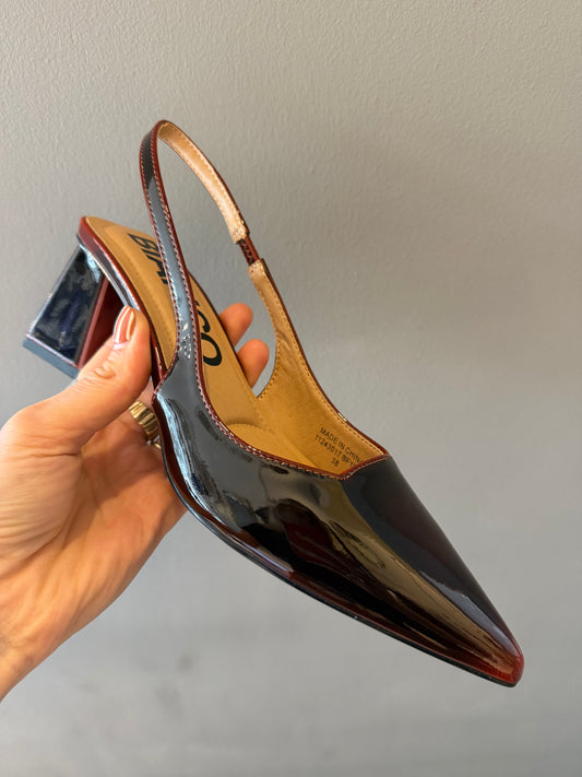 BIANCO Biamaralyn Slingback Heels - brown patent