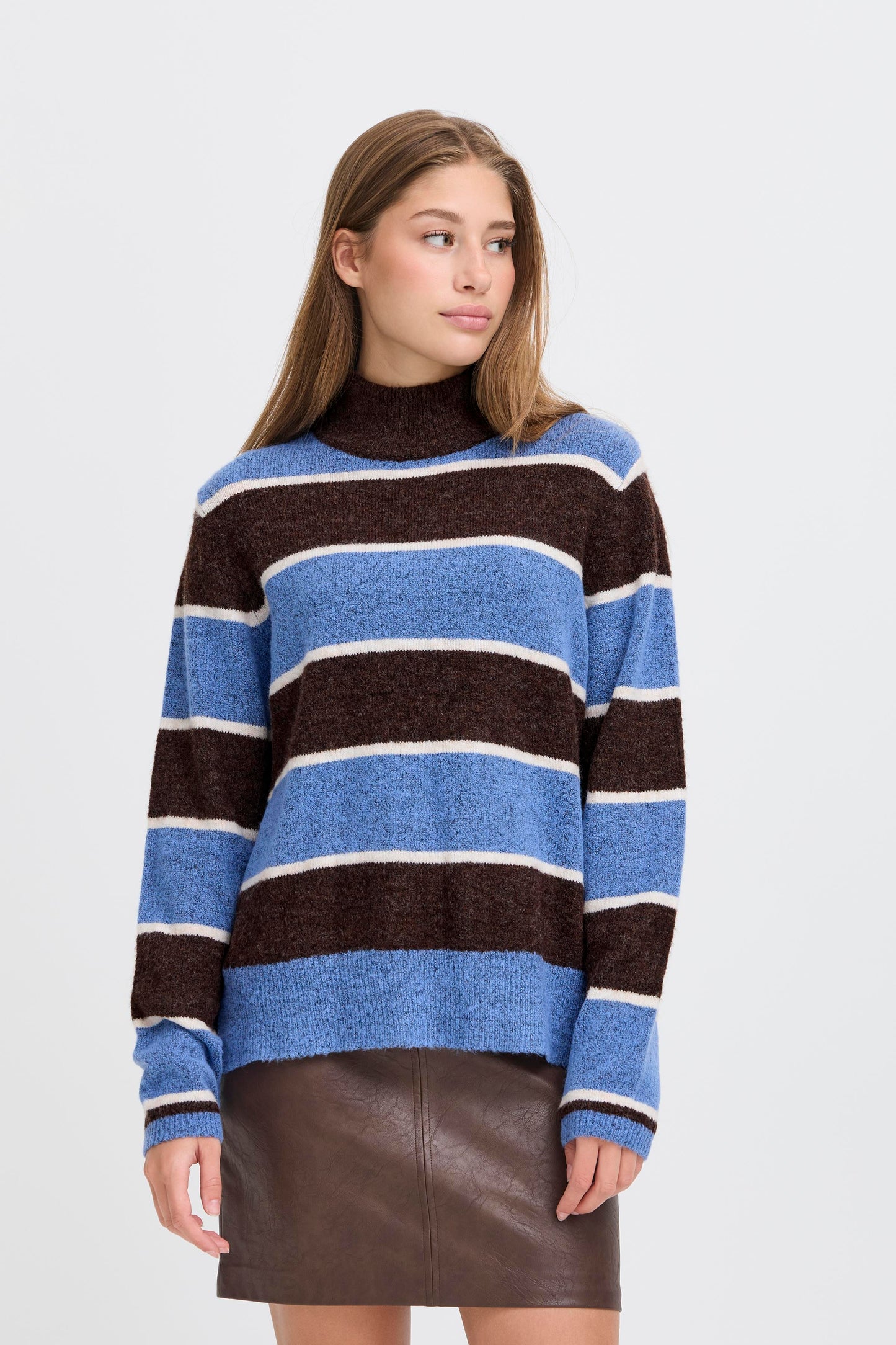 ICHI Edeen Pullover - blue/brown