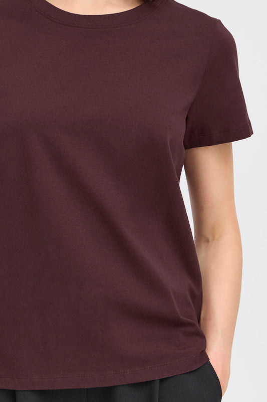Fransa Zashoulder Tee - brown