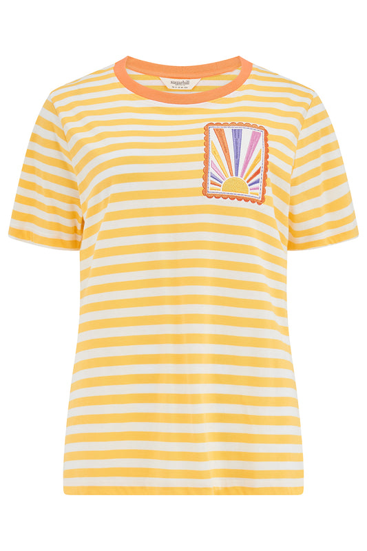 Sugarhill Brighton Maggie Tee - yellow stripes