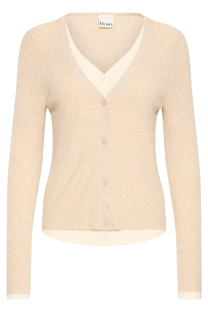 ICHI Fama Cardigan - Toasted Coconut