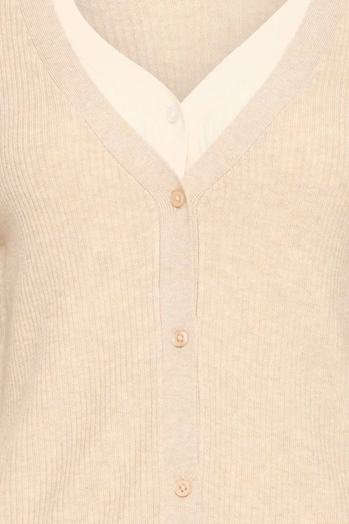 ICHI Fama Cardigan - Toasted Coconut