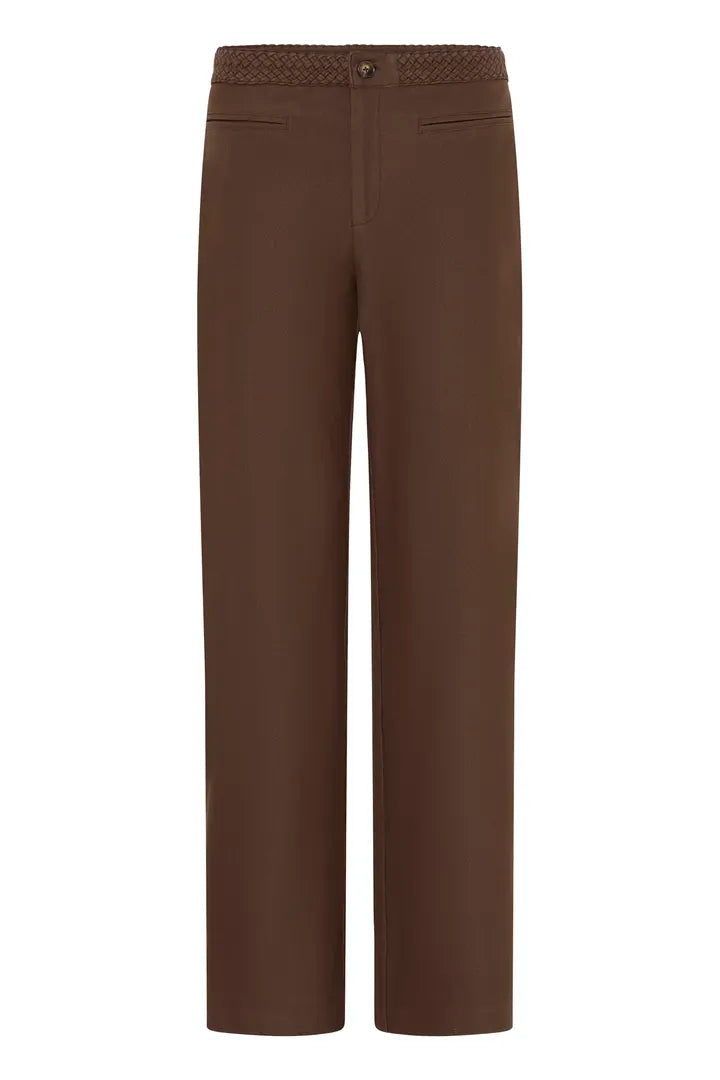 ICHI Kate Denim Trousers - Coffee