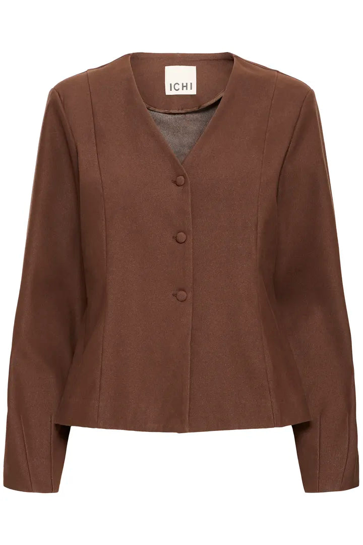 ICHI Kate Denim Jacket - Coffee