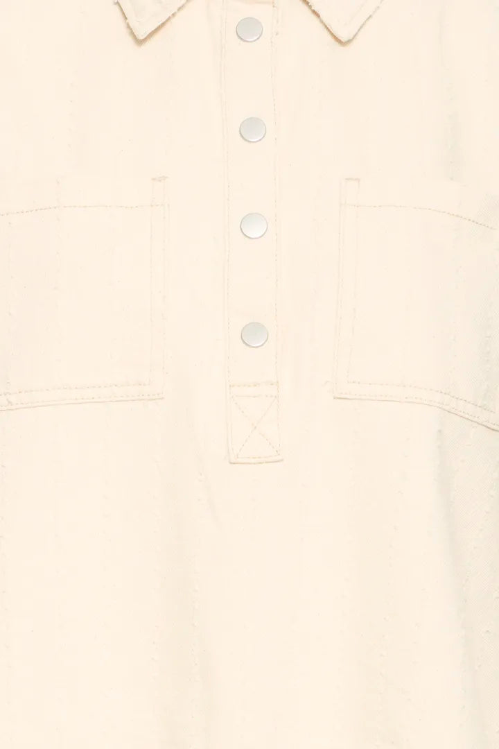 ICHI Hezallo Denim Blouse - Birch