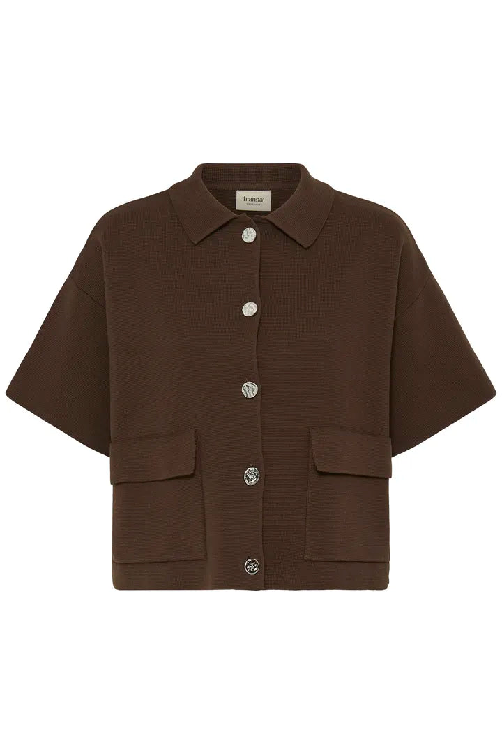 Fransa Ita Cardigan - Hot Fudge