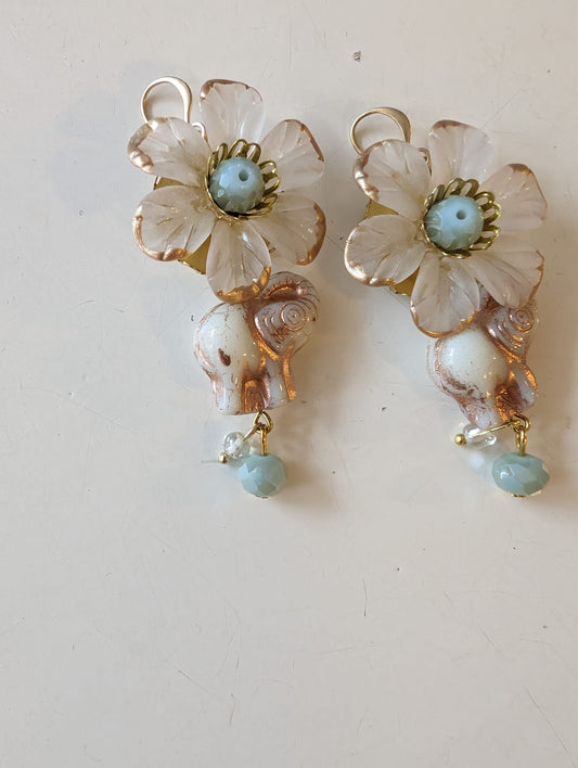 DW Flower Earrings - elephants