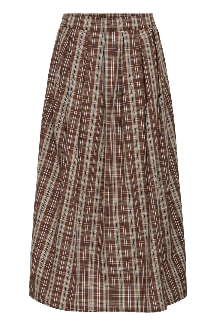 Fransa Elaras Skirt - Hot Fudge Check