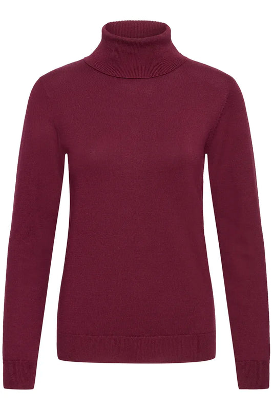 ICHI Luls Roll Neck Jumper - Rhododendron