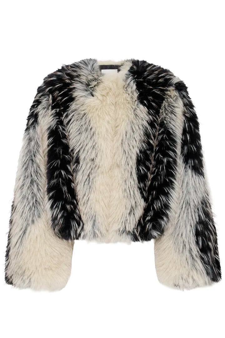 ICHI Flaxa Faux Fur Jacket