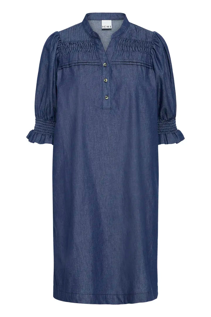 ICHI Ancey Dress - Denim Blue