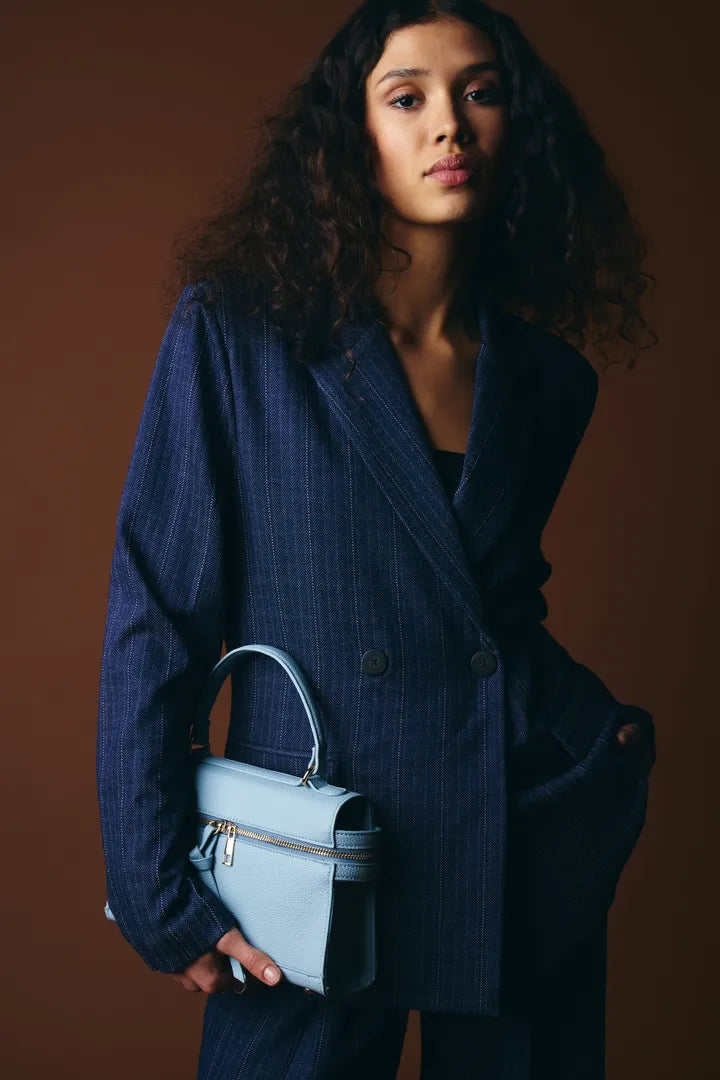 ICHI Kate Pinelle Stripe Blazer - Blue