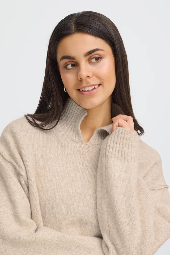 Fransa Gigi Pullover - Oatmeal