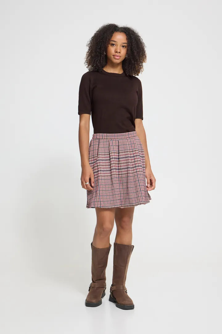 ICHI Luls Short Sleeve Top - Chocolate