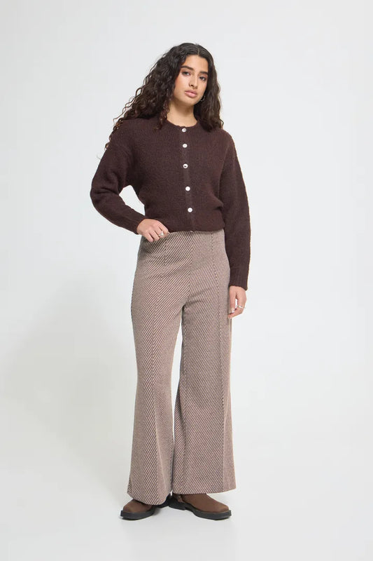 ICHI Kate Twillish Wide Trousers - Java Almond Milk