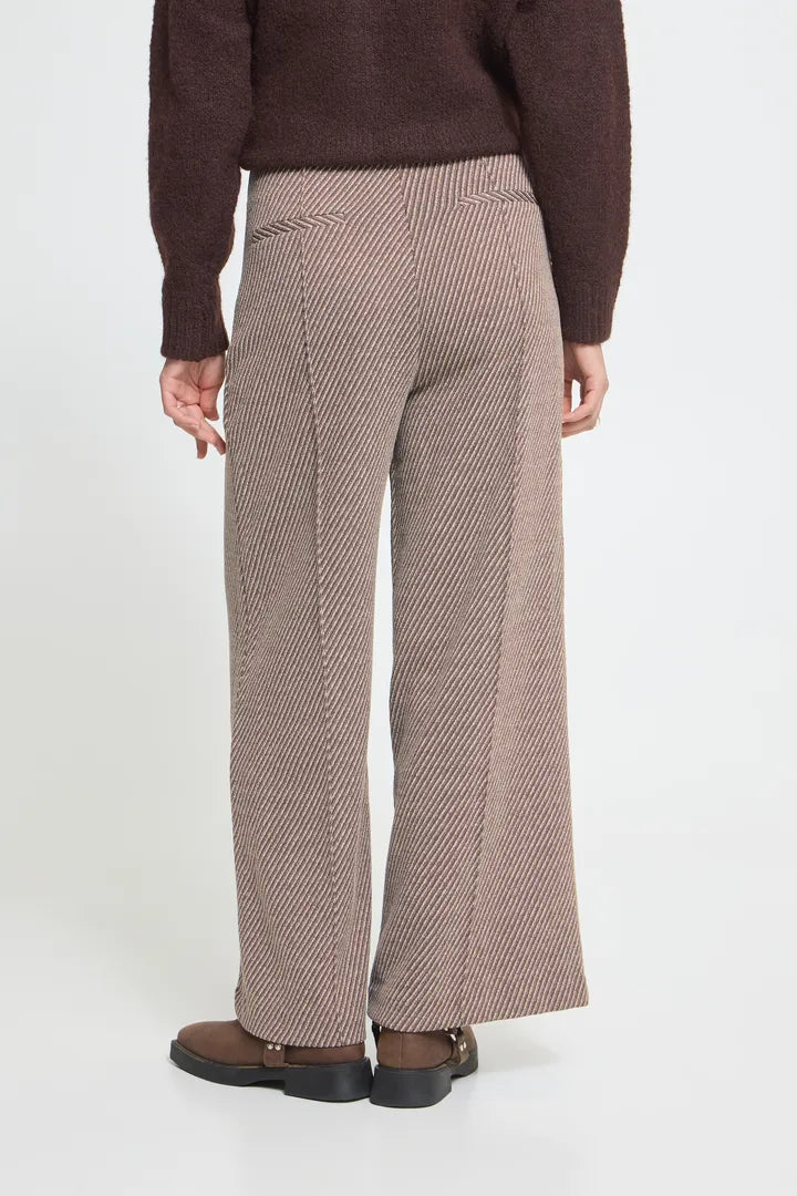 ICHI Kate Twillish Wide Trousers - Java Almond Milk