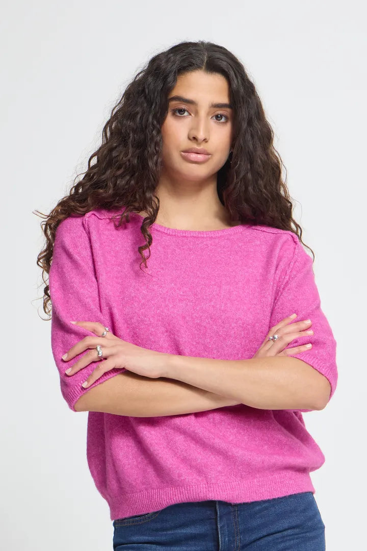 ICHI Dasila Short Sleeve Pullover - Meadow Mauve