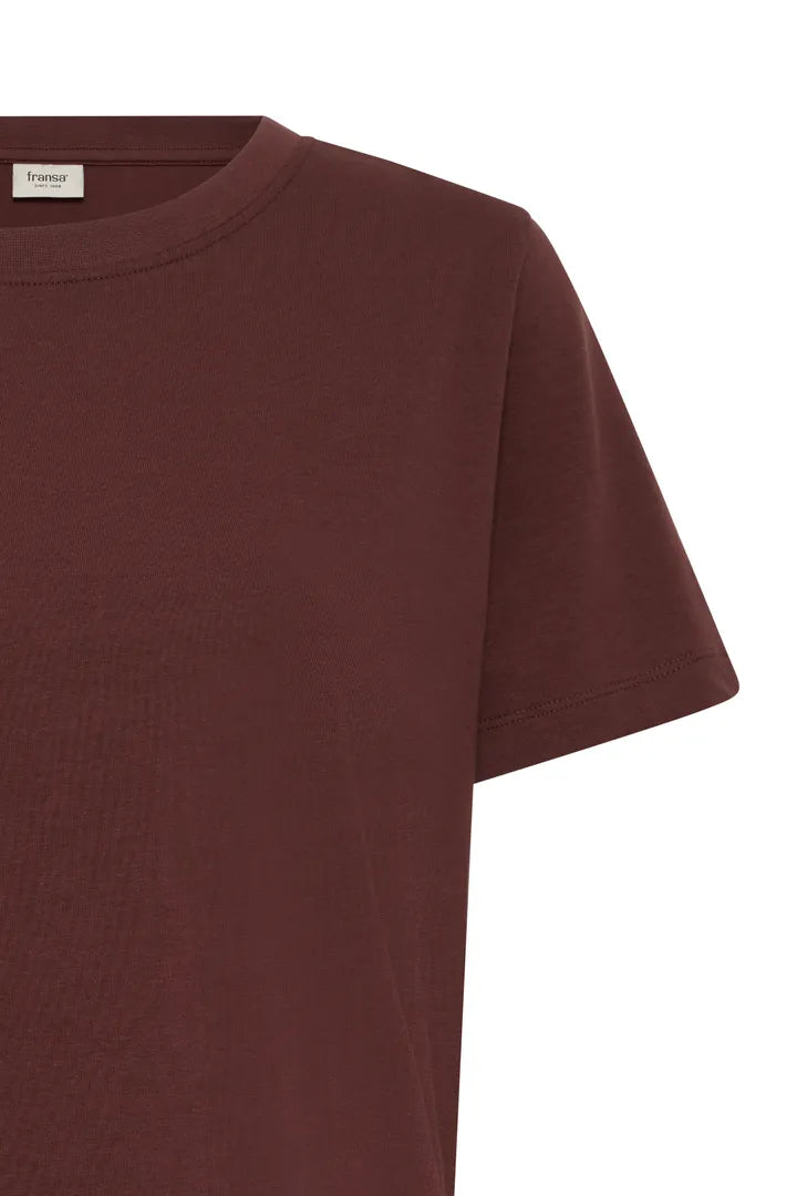 Fransa Zashoulder Tee - Rum Raisin