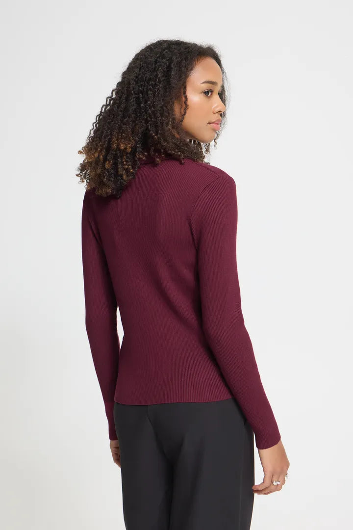 ICHI Luls Rib Cardigan - Rhododendron