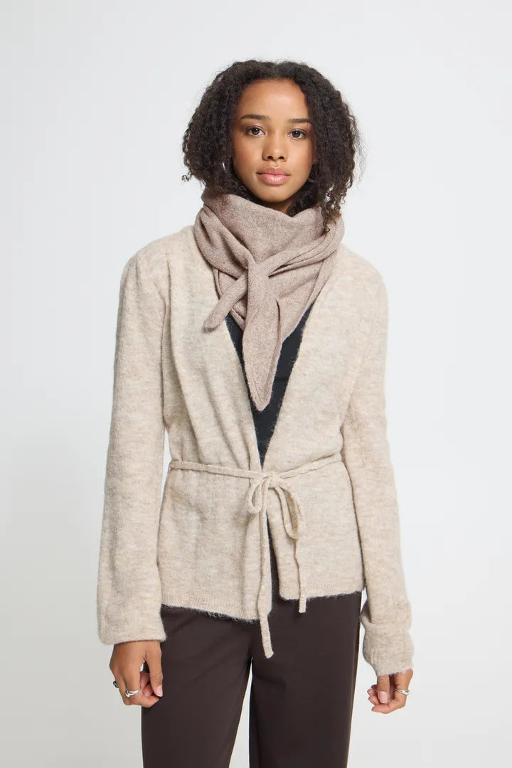 ICHI Gry Scarf - Oatmeal
