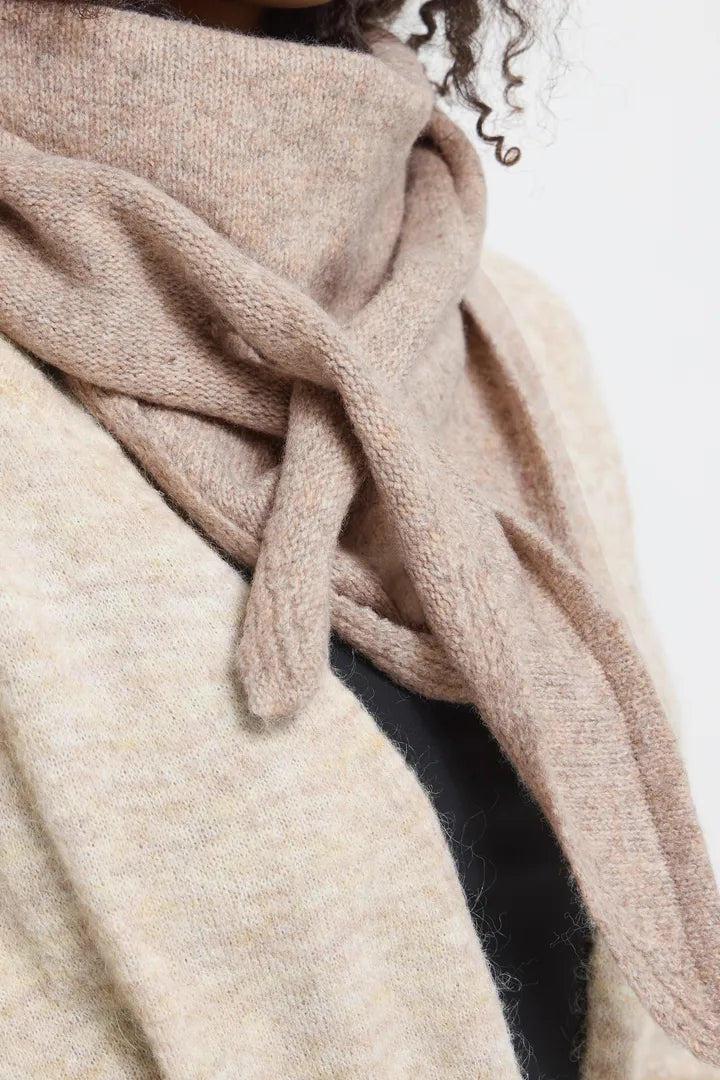 ICHI Gry Scarf - Oatmeal